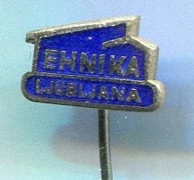 Tehnika Ljublijana email op zilverkleurig speldje ( V_211a), Verzenden, Zo goed als nieuw, Merk, Speldje of Pin