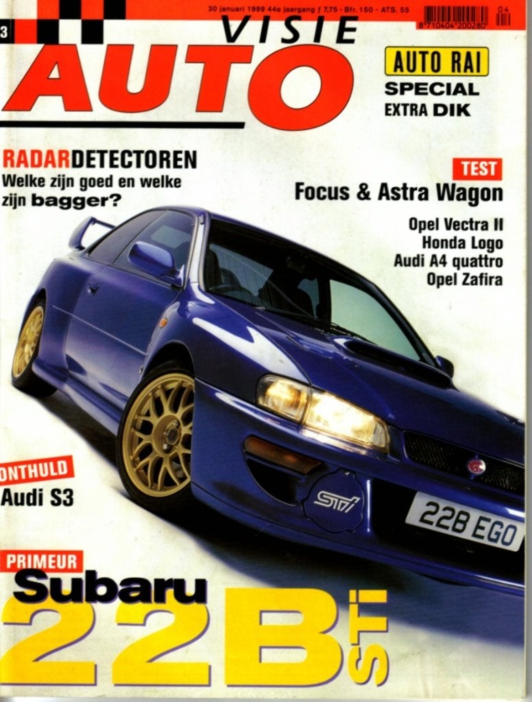 Autovisie test Subaru Impreza 22B STi Januari 1999, Ophalen of Verzenden, Gelezen, Overige merken