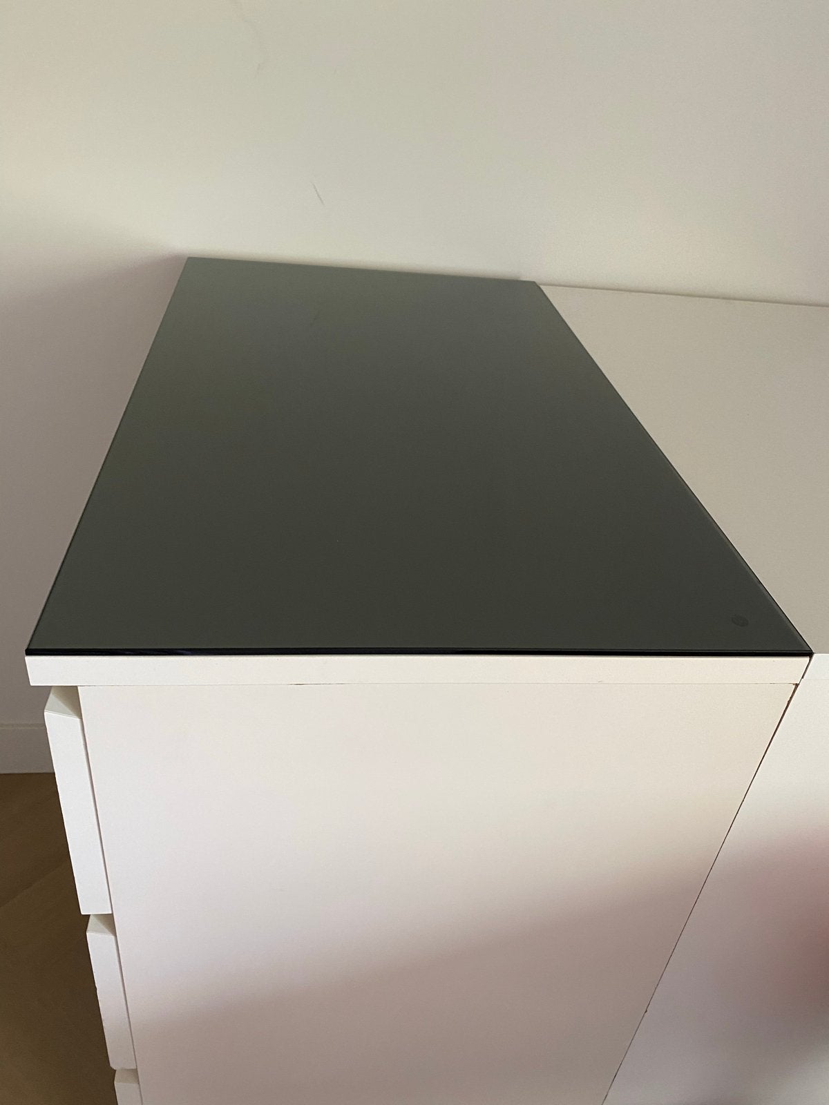 Donkere glasplaat voor ladekast of dressoir (zonder kast), Ophalen, Gebruikt