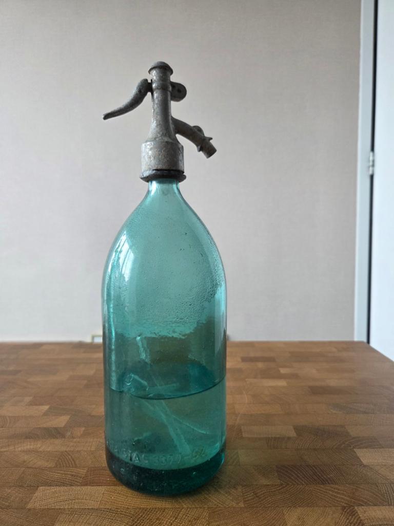 Vintage groene spuitfles, Ophalen of Verzenden