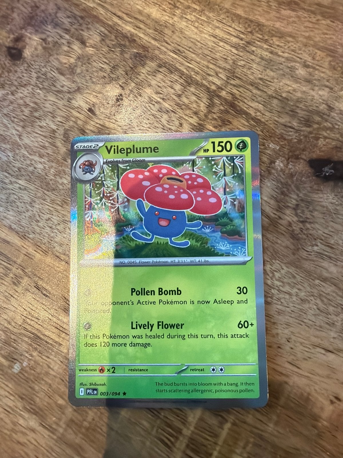 Vileplume Pokémon Kaart - PFLCN 003/094, Ophalen of Verzenden, Gebruikt, Losse kaart