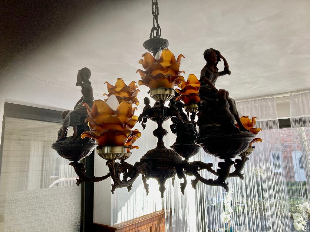 kroonluchter lamp Belle Epoque-stijl lamp., Antiek en Kunst, Ophalen of Verzenden