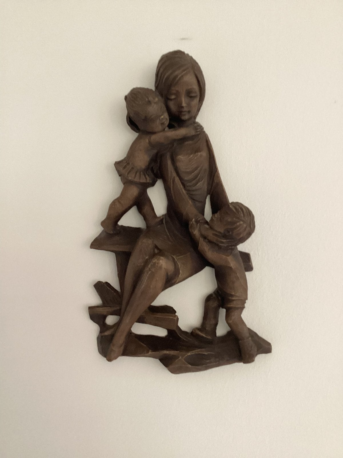 Vintage wanddecoratie moeder met kinderen (gemerkt), Ophalen of Verzenden