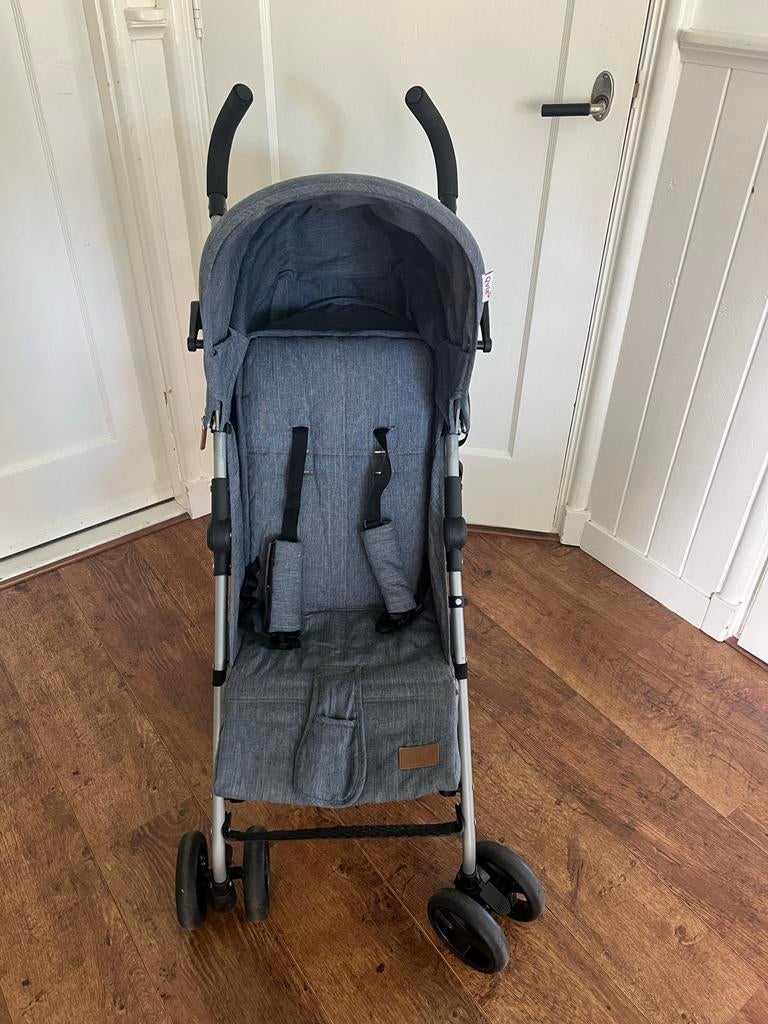 Buggy Qute (jeans kleur) met regenhoes, Ophalen, Gebruikt, Overige merken, Verstelbare rugleuning