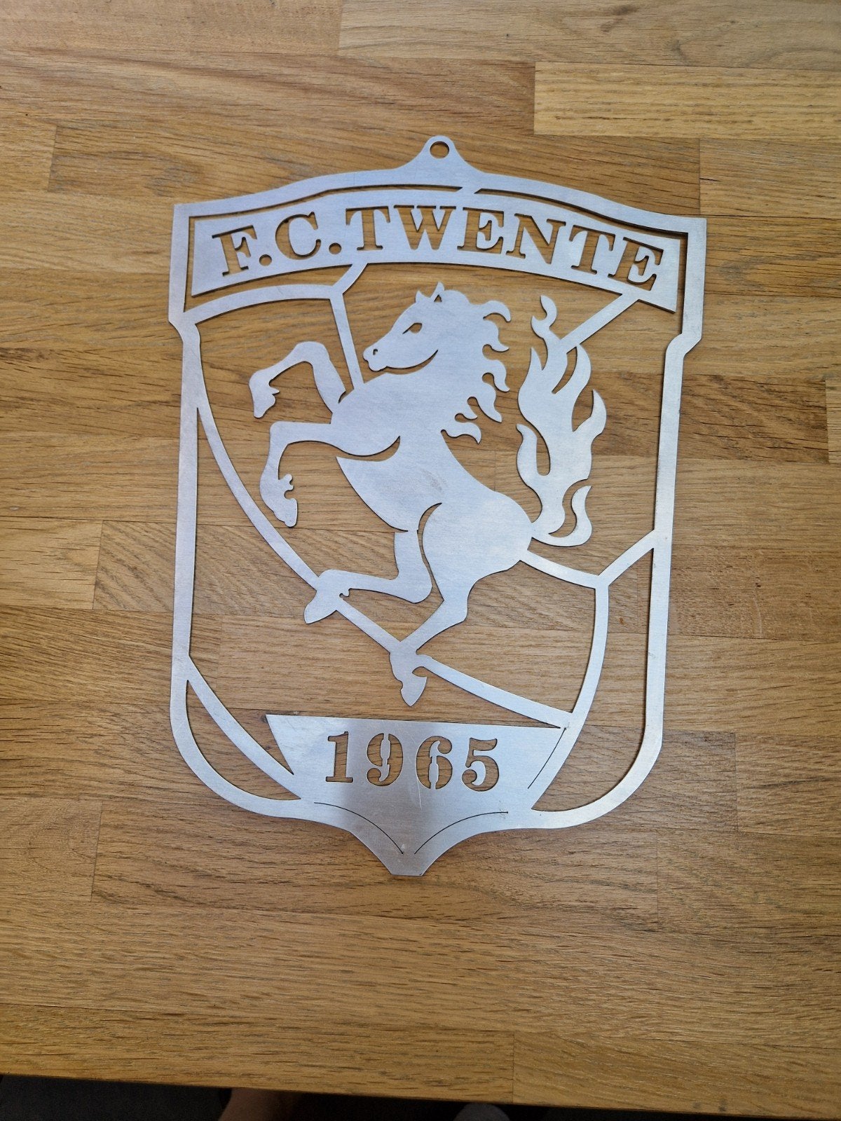 Nieuw FC Twente logo RVS - Wanddecoratie, Verzamelen, Ophalen of Verzenden, Nieuw, F.C. Twente