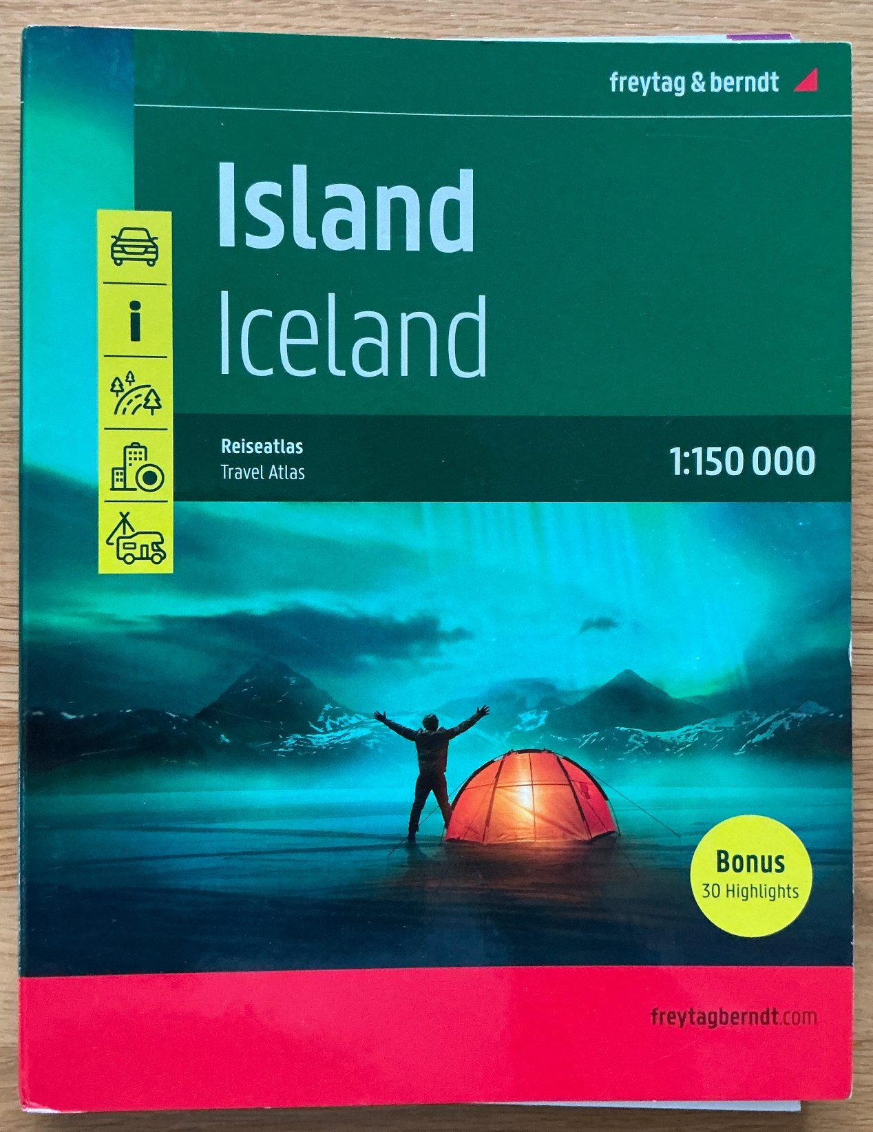 Reisatlas IJsland Freytag&Berndt schaal 1:150 000, Overige merken, Europa, Ophalen of Verzenden, Zo goed als nieuw