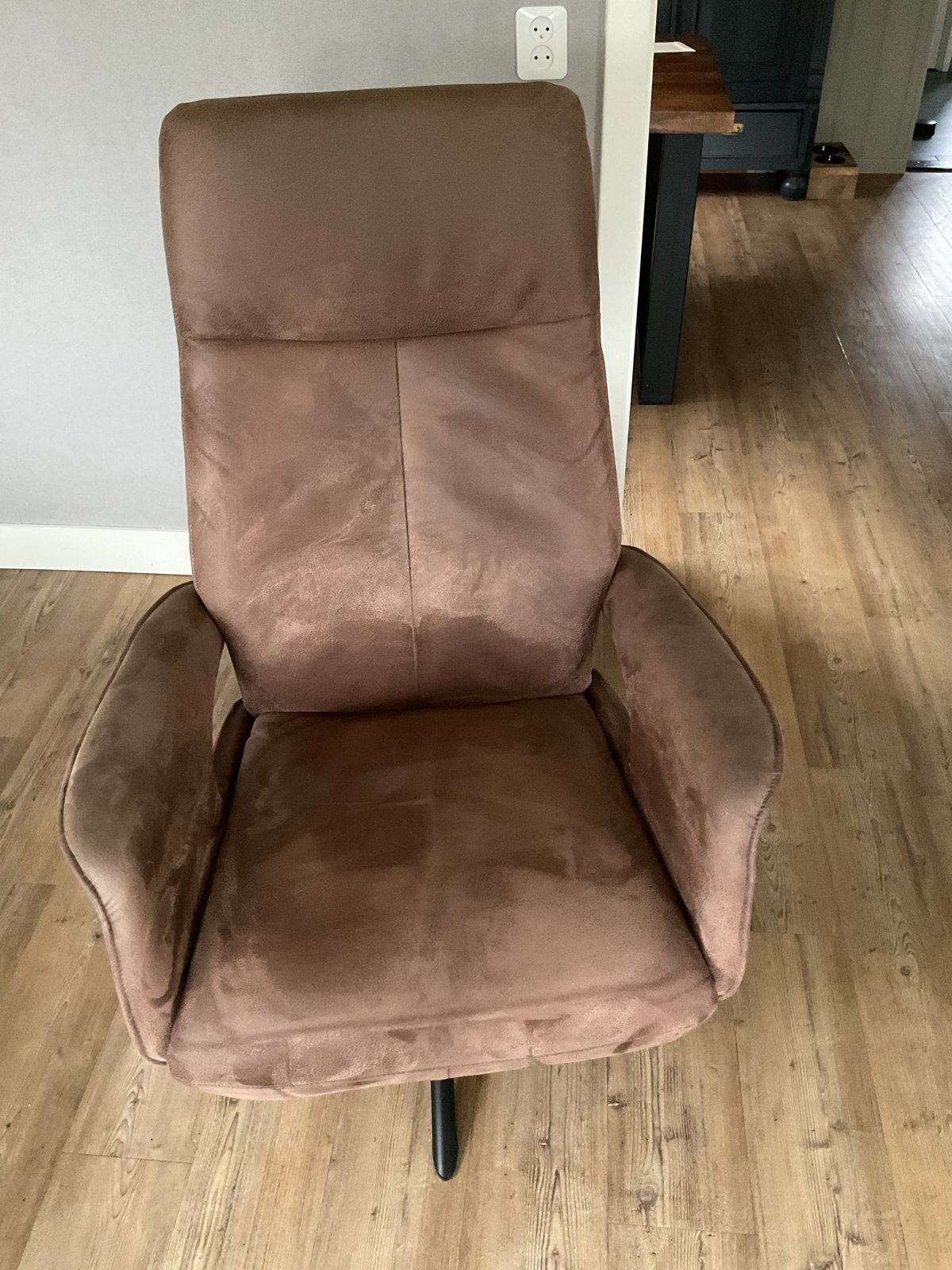 Twee relax draaistoelen - Bruin microleder, Ophalen, Gebruikt, Twee, Bruin