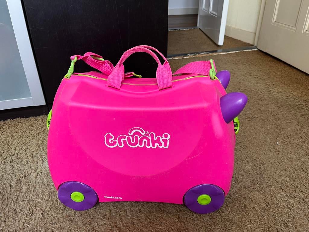 Trunki - kinderkoffer Roze, Wieltjes, Gebruikt, Hard kunststof, Minder dan 50 cm