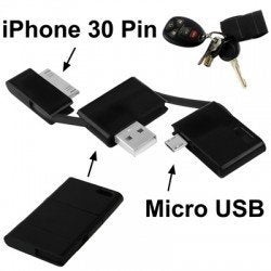 Mini Sleutelhanger Micro USB / USB Laad & Syncr. Hub, Verzenden, Nieuw, Snoer of kabel