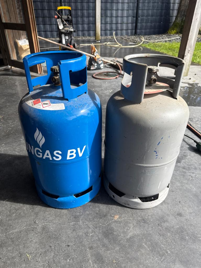 2 Propaan gasflessen 10.7 KG - Leeg, Ophalen, Gebruikt