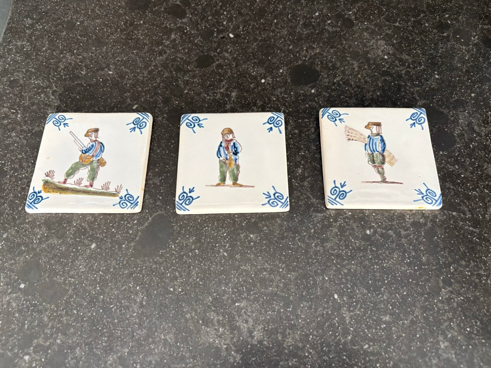 Set van 3 Workum tegels met traditionele afbeeldingen, Ophalen of Verzenden