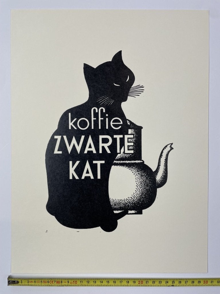 poster A.M. Cassandre Zwarte Kat (cafe chat noir), Ophalen of Verzenden, Zo goed als nieuw, A1 t/m A3, Overige onderwerpen