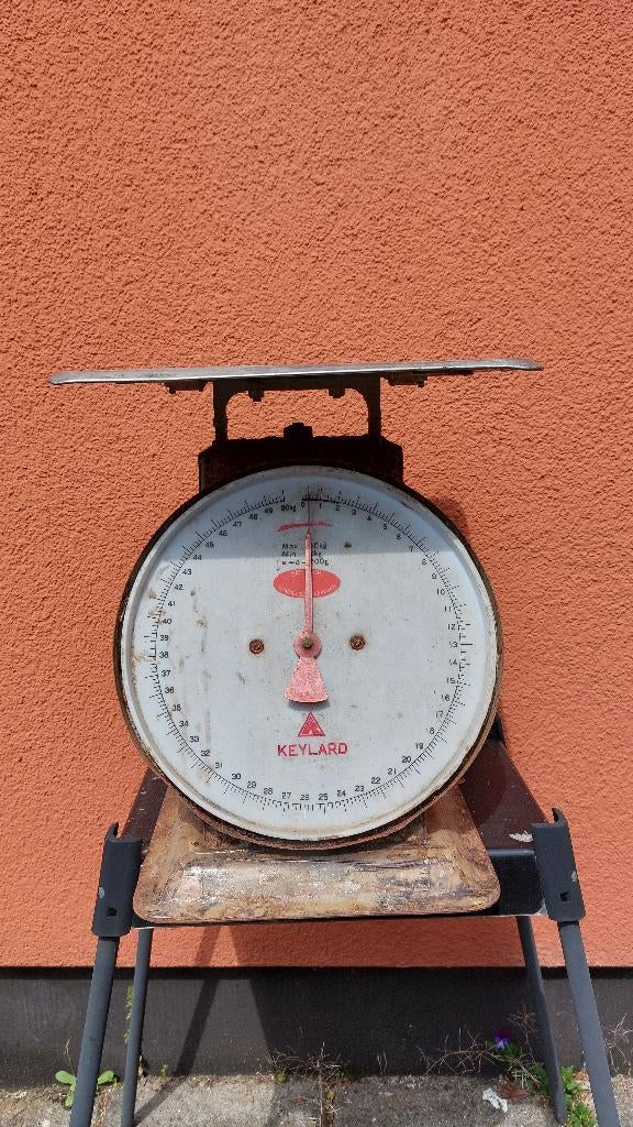 Keylard weegschaal 50kg (vintage), Ophalen, Vintage, Gebruikt, Meerkleurig