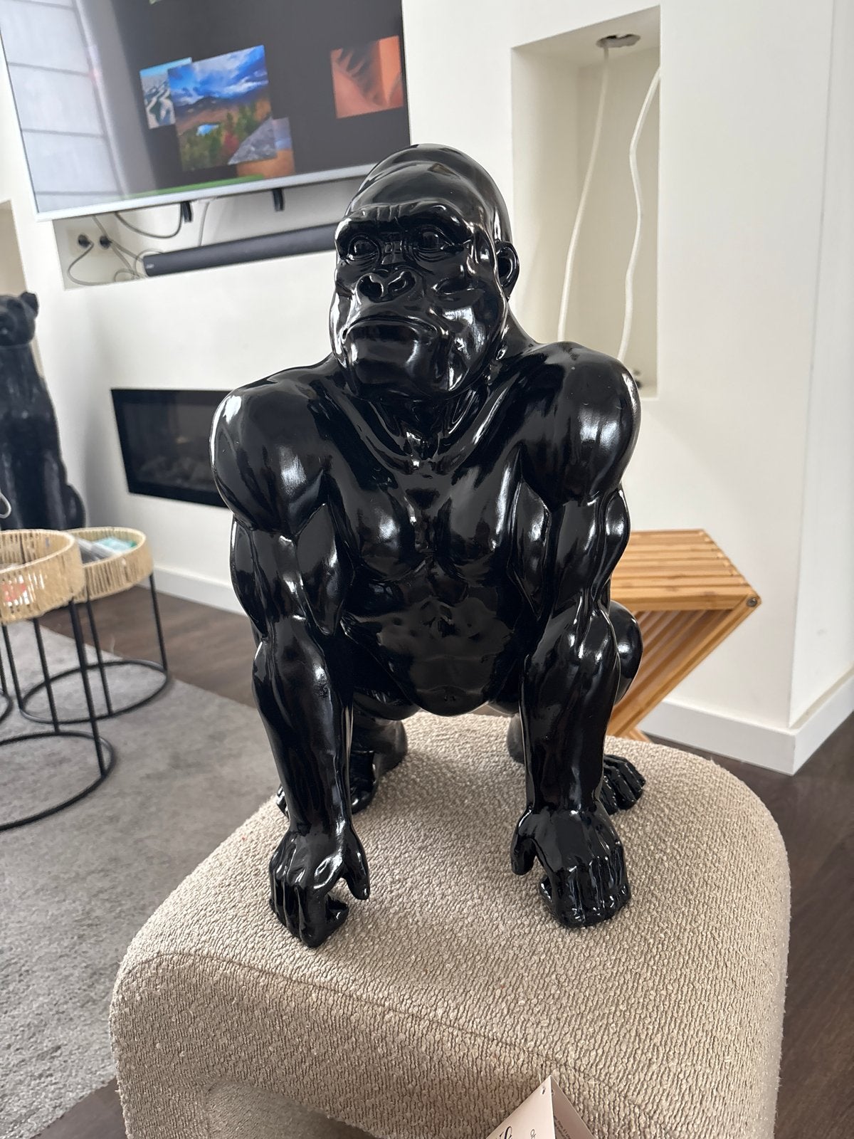 Nieuw in doos: Zwarte Gorilla Beeld 46 cm - Home Factory, Huis en Inrichting, Zwart, -, -, Nieuw