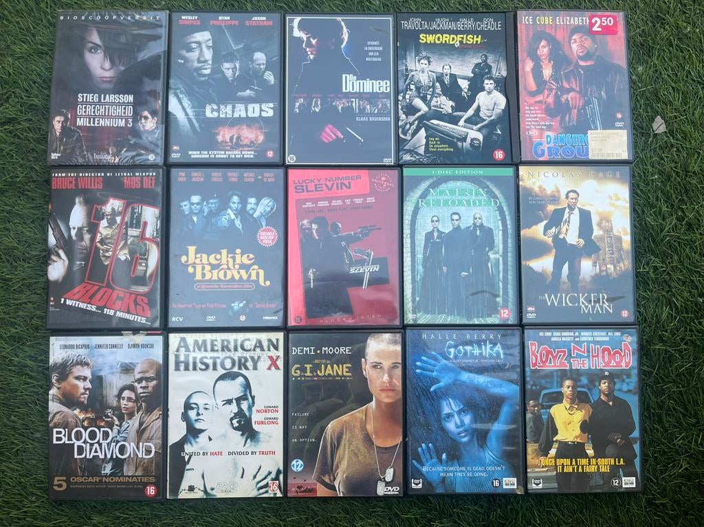 15 ACTIE DVD FILMS VOOR MAAR 10 EURO, Cd's en Dvd's, Vanaf 16 jaar, Ophalen of Verzenden, Zo goed als nieuw, Actie en Avontuur