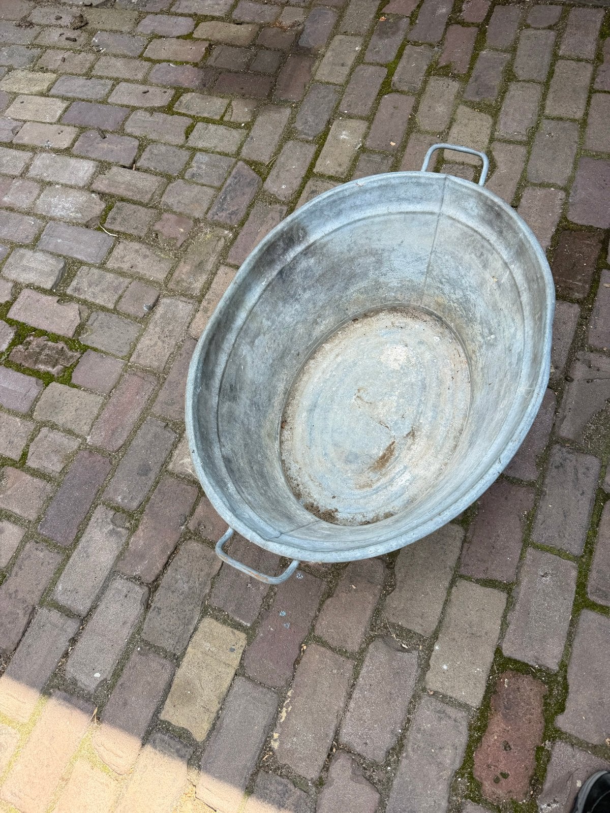 Oude zinken teil - Vintage wasbak/plantenbak, Antiek en Kunst, Ophalen