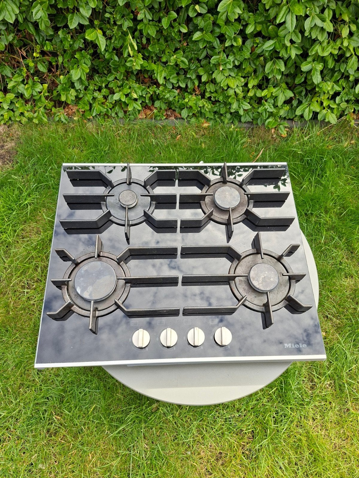 Miele KM 3010  Gaskookplaat - 4 Kookzones, Keramisch Glas, Ophalen, Gebruikt, 4 kookzones, Inbouw