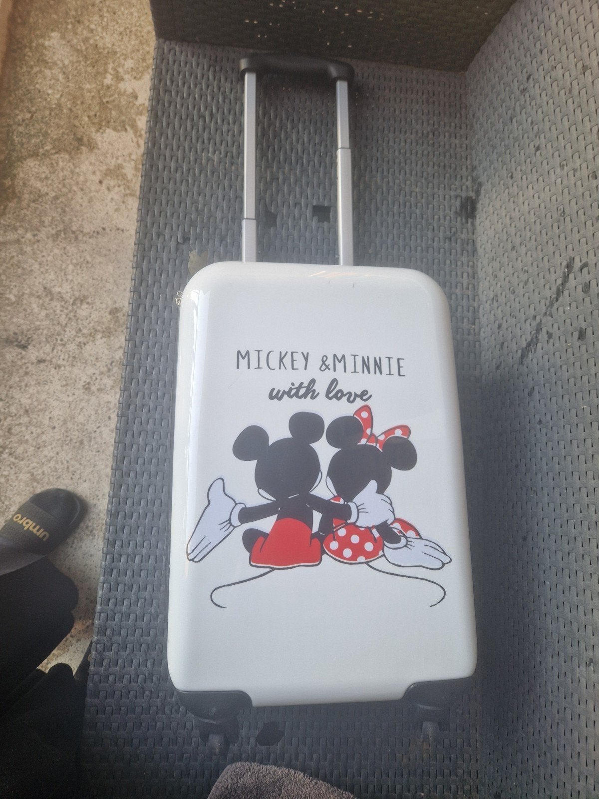koffer minnie en mickey, Ophalen, 50 tot 60 cm, Hard kunststof, Zo goed als nieuw