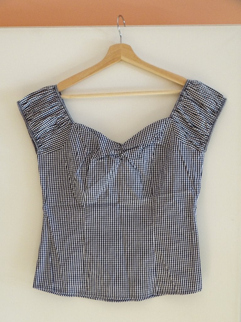 Banned top 'Gingham' zwart maat M, Maat 38/40 (M), Dancing Days by Banned, Zwart, Nieuw