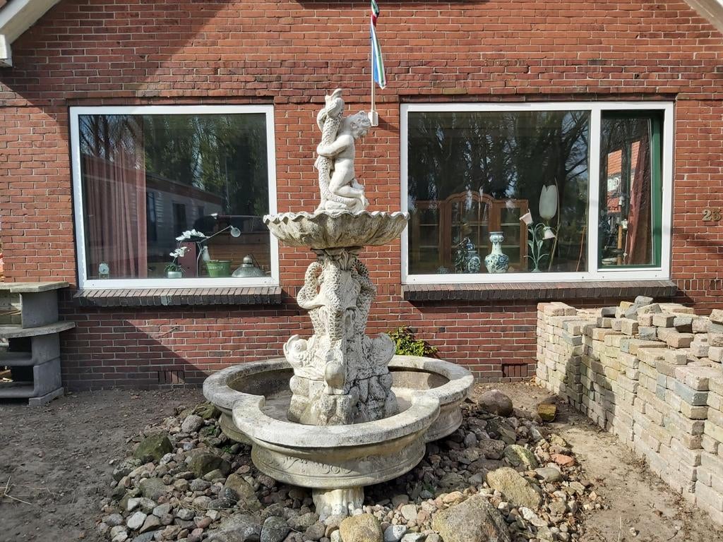 Fontein: Waterpret 2.75x1.75m 900kg evt opvoerpomp, Gebruikt, Fontein, Hardsteen, Ophalen of Verzenden
