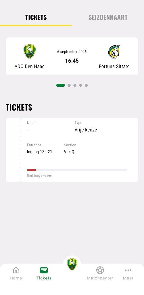 Ado fortuna ticket 6 september, Losse kaart, Eén persoon, September