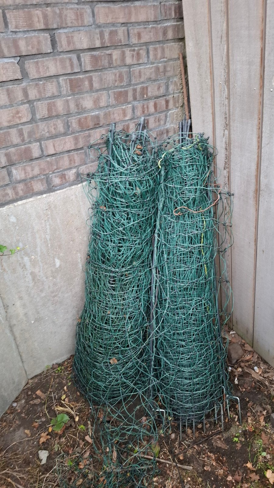 Groen gaasnet met palen 60m1, Ophalen, Gebruikt, Overige materialen, Gaashekwerk