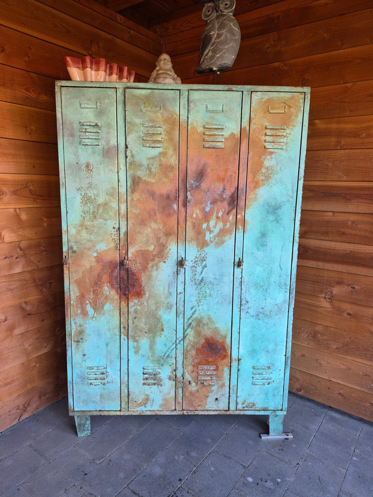 Vintage Industriële Locker Kast - Uniek Roest Patina, Ophalen, Gebruikt, Industrieel, Vintage, Eclectisch