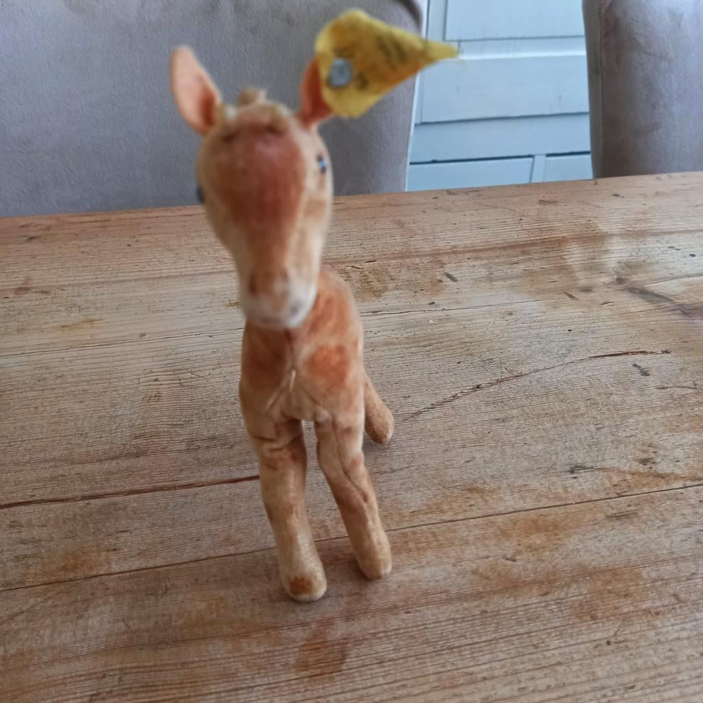 Leuke Steiff giraffe met label - kleine beschadiging, Gebruikt, Overige merken, Giraf, Ophalen of Verzenden