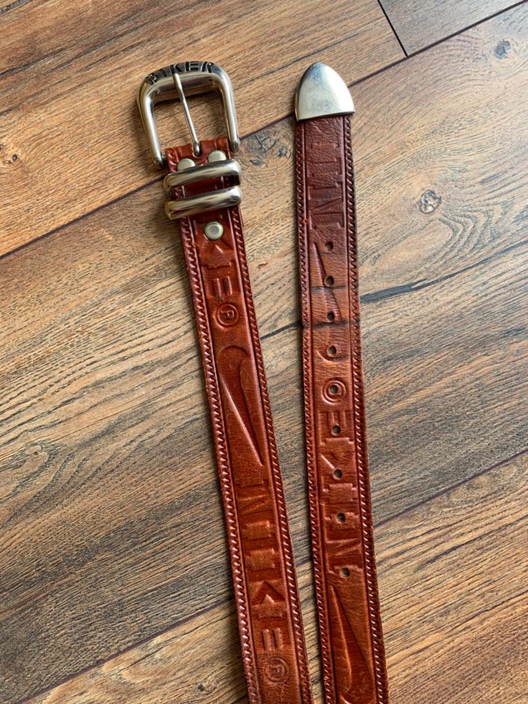 Vintage Nike leren riem met Biker gesp, Ophalen of Verzenden, Tweedehands