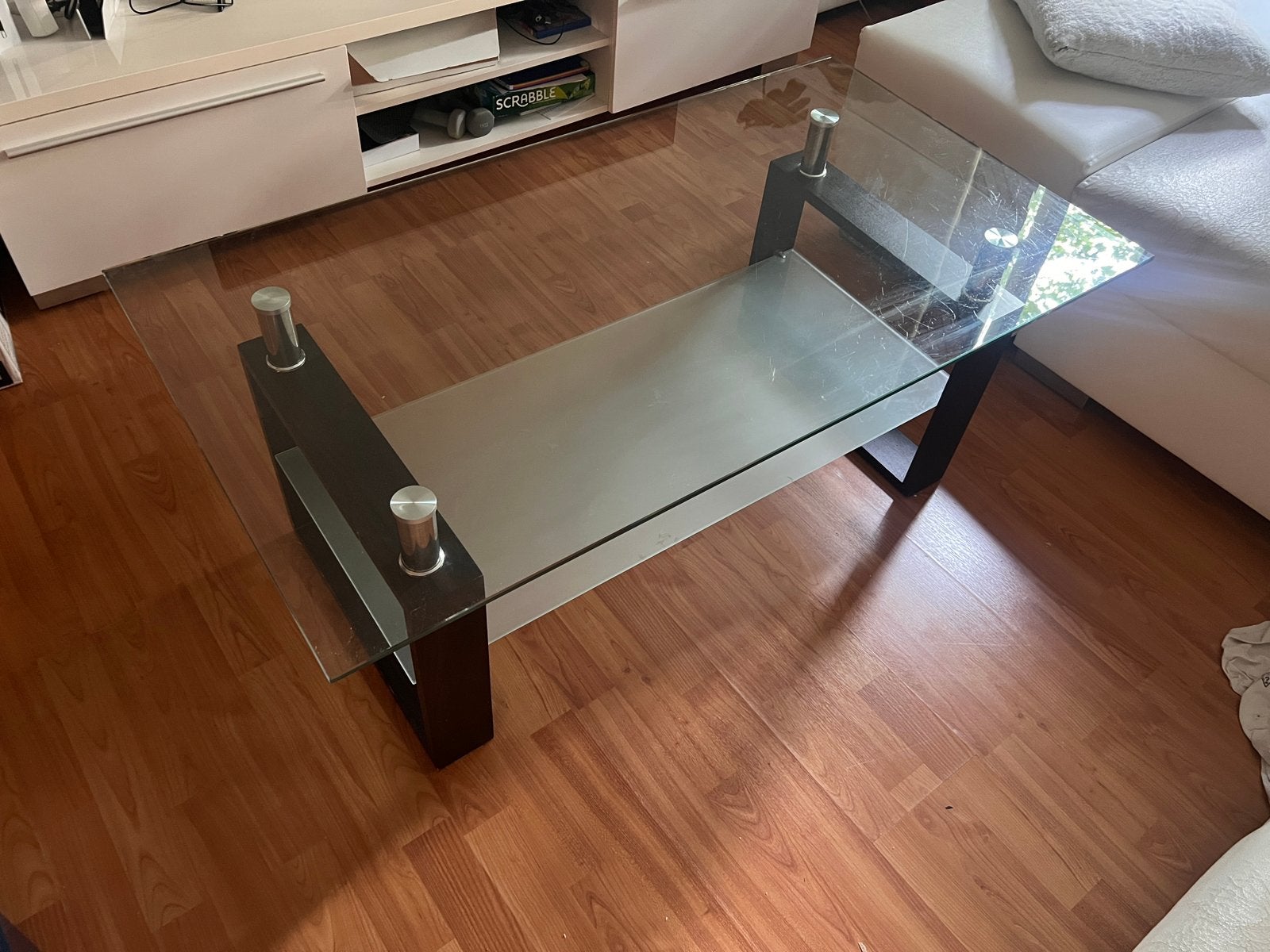 glazen tafel voor de woonkamer, Ophalen, Zo goed als nieuw, Rechthoekig, 50 tot 100 cm