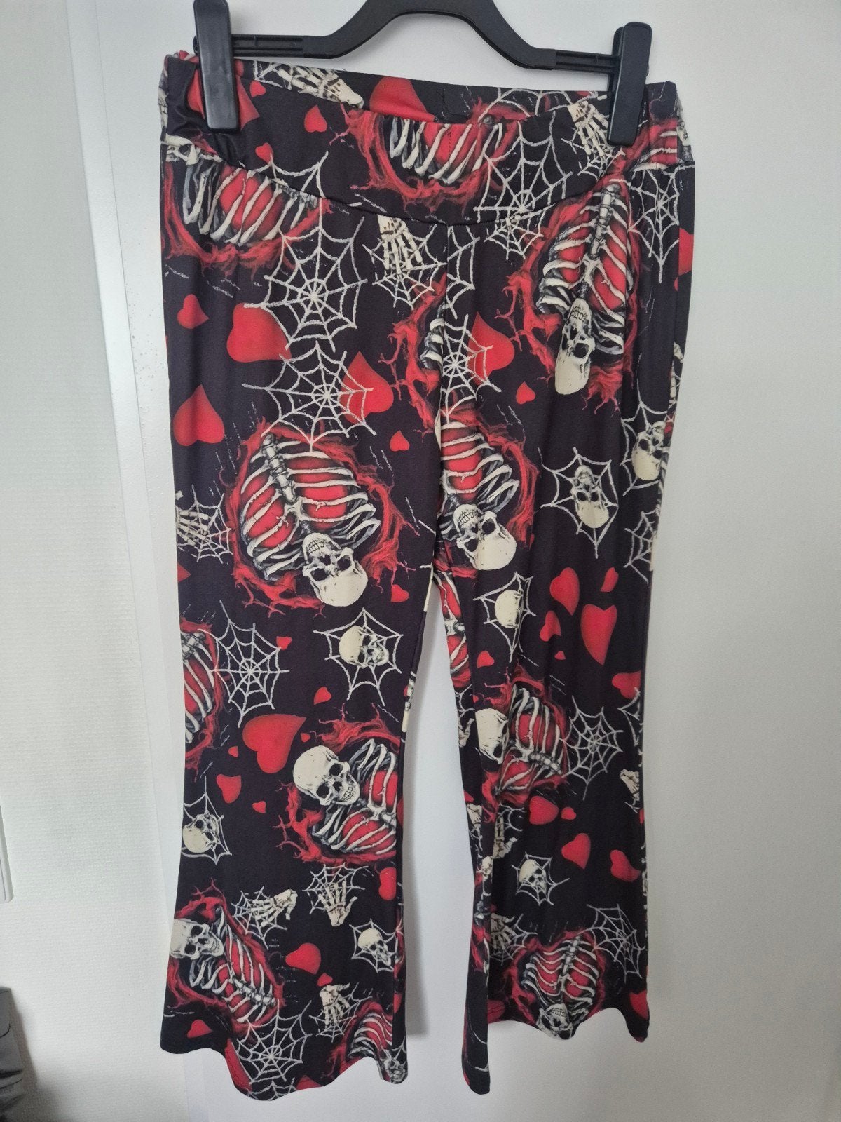 Gothic Skelet Broek met Spinnenwebben en Harten, Zwart, Maat 46/48 (XL) of groter, Ophalen of Verzenden, Onbekend