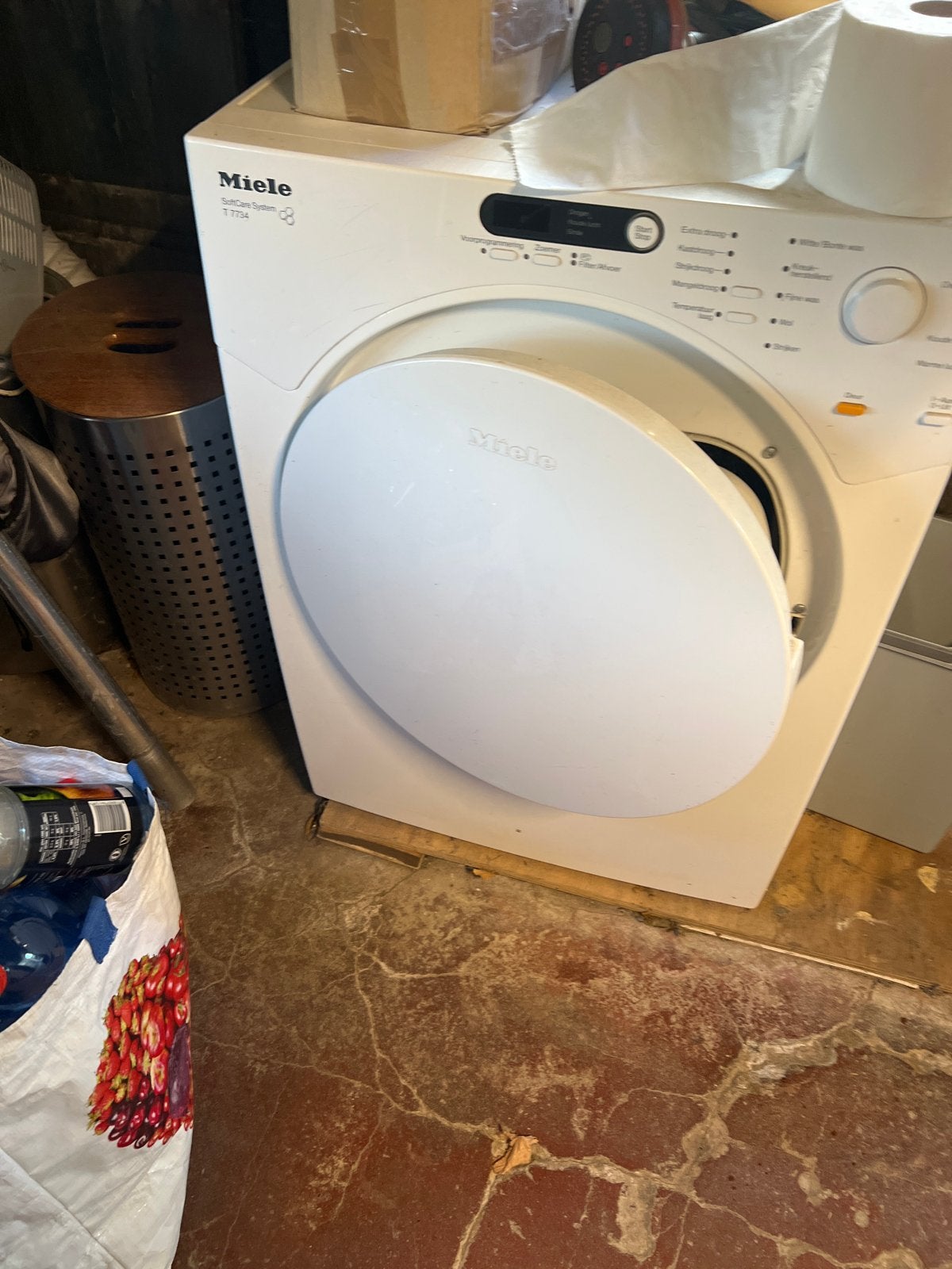 Miele SoftCare System T 7734 Wasdroger, Witgoed en Apparatuur, Wasdrogers, Ophalen, 6 tot 8 kg, Gebruikt, Luchtafvoer