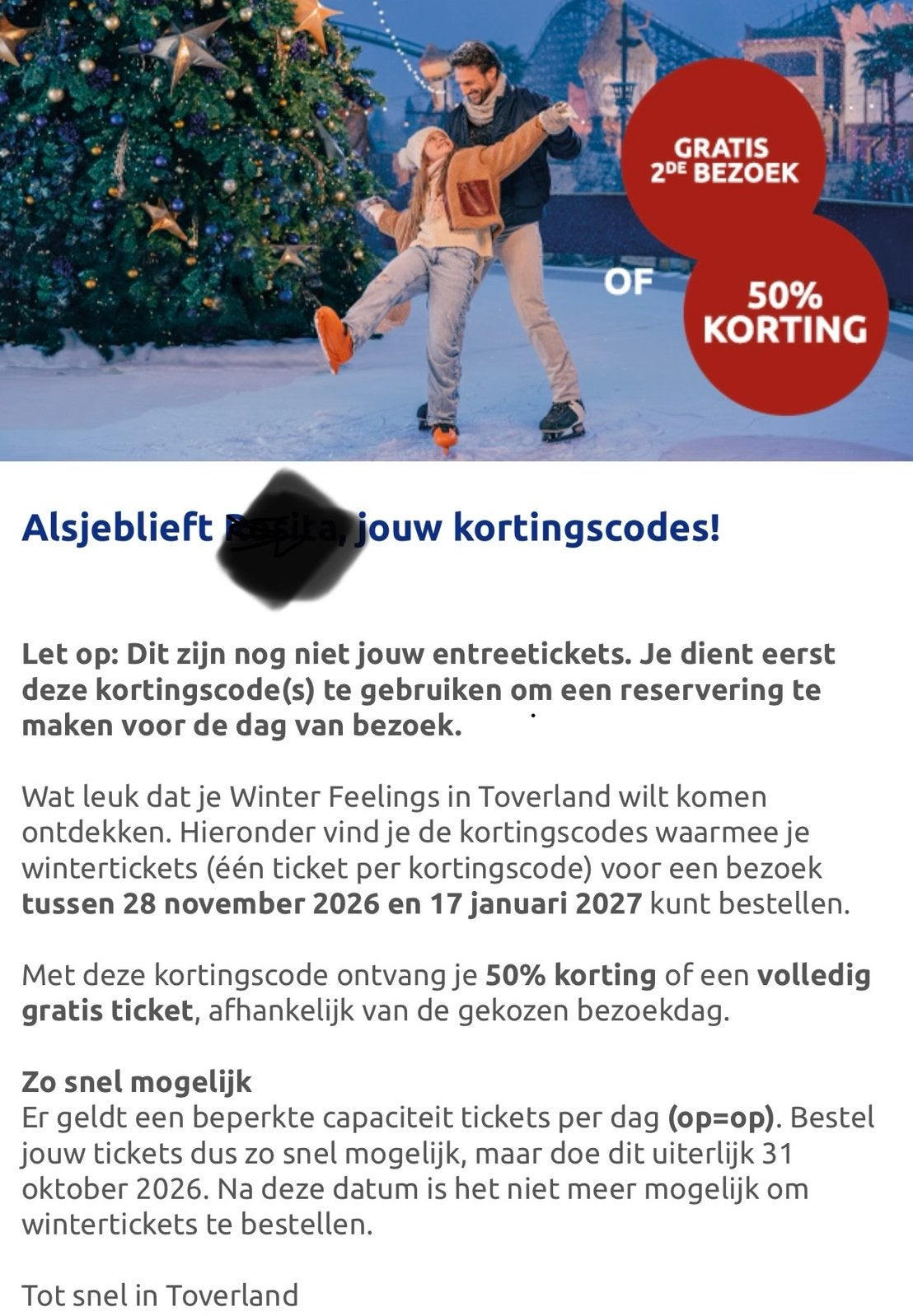Toverland Winter Feelings – Gratis ticket of 50% korting