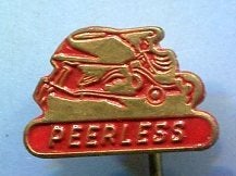 Peerless rood op koper/blik rijwielen speldje ( G_173), Verzenden, Zo goed als nieuw, Transport, Speldje of Pin