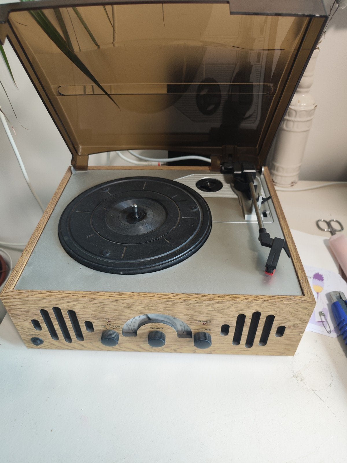 Platenspeler met een grote collectie platen, Ophalen, Gebruikt, Platenspeler