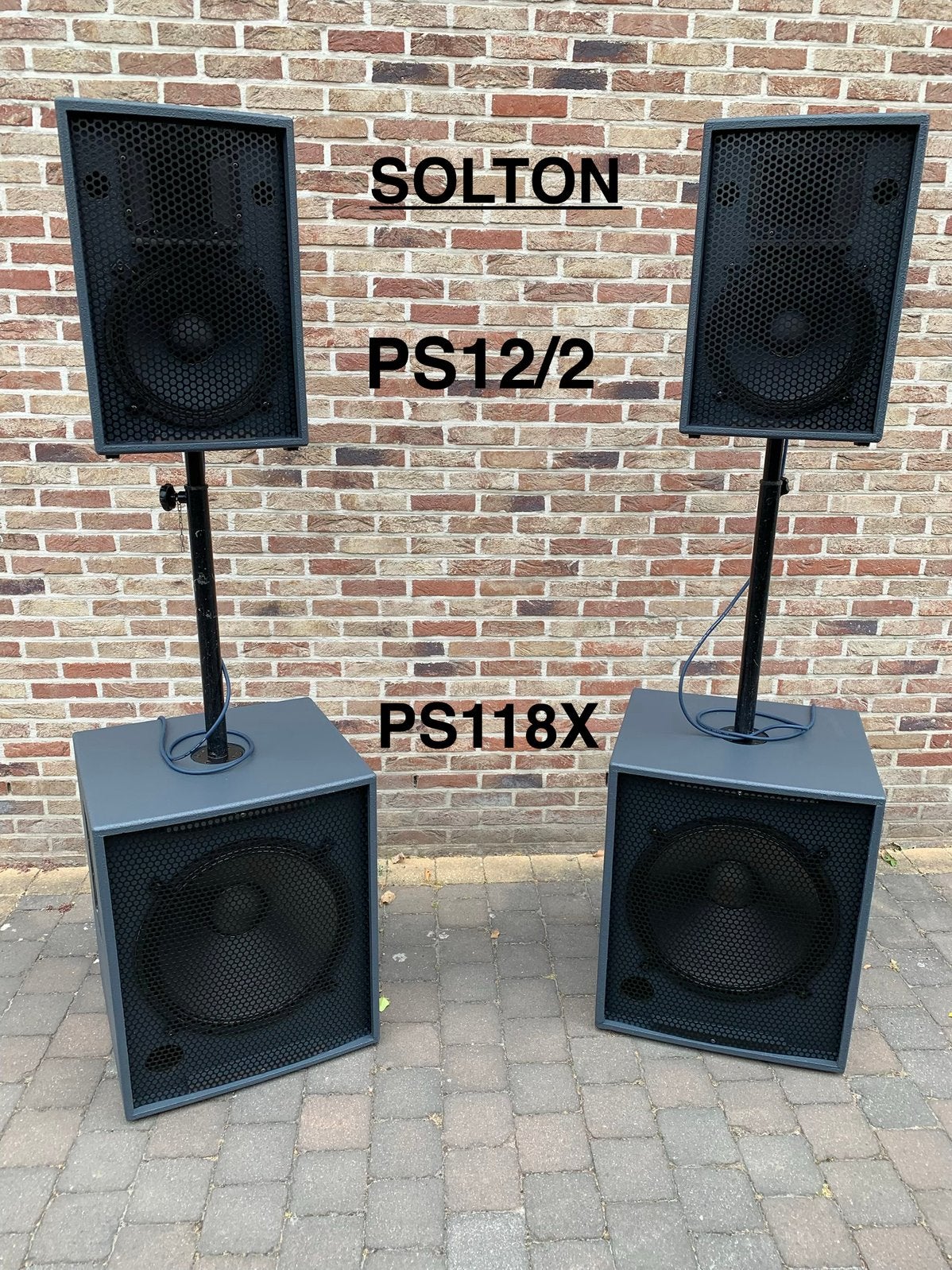 PUNTGAVE PA SPEAKERSET SOLTON PS118X + PS12/2, Speakerset, Zo goed als nieuw, Geschikt voor surround/home cinema, Ophalen