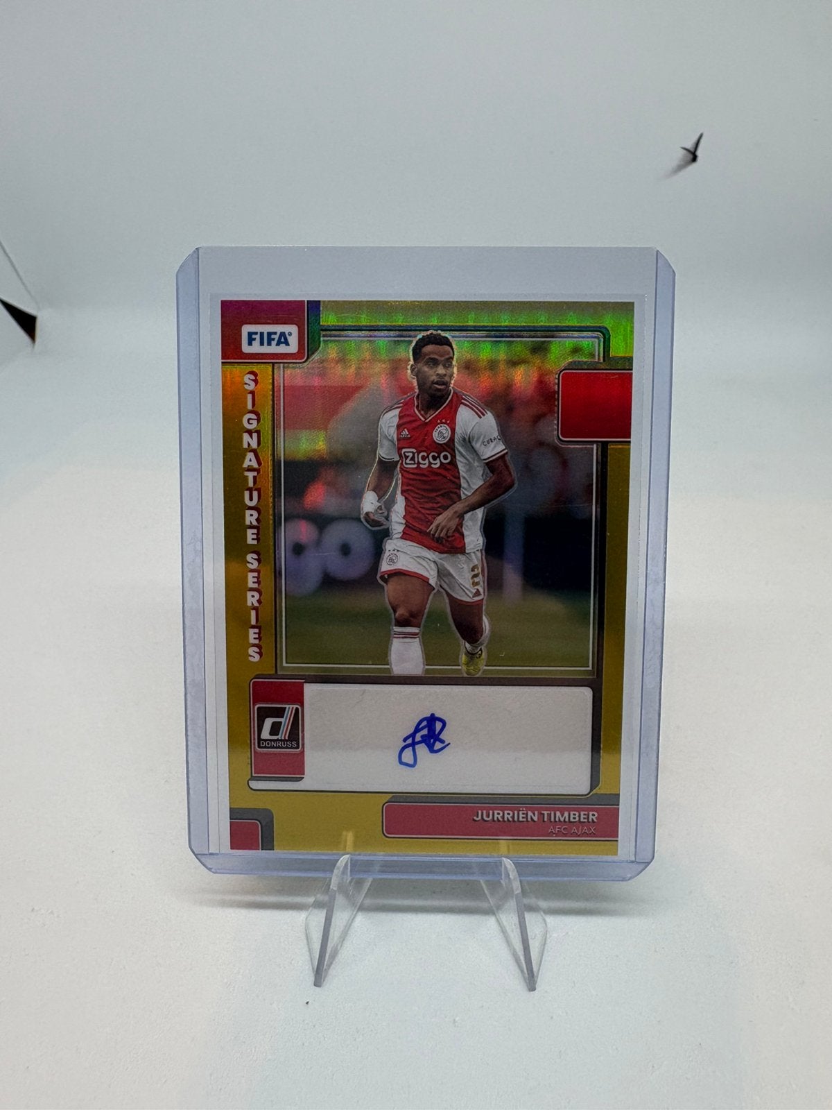 Panini Donruss 2022-23 Jurriën Timber Ajax Auto Gold /10, Ophalen of Verzenden, Zo goed als nieuw, Plaatje