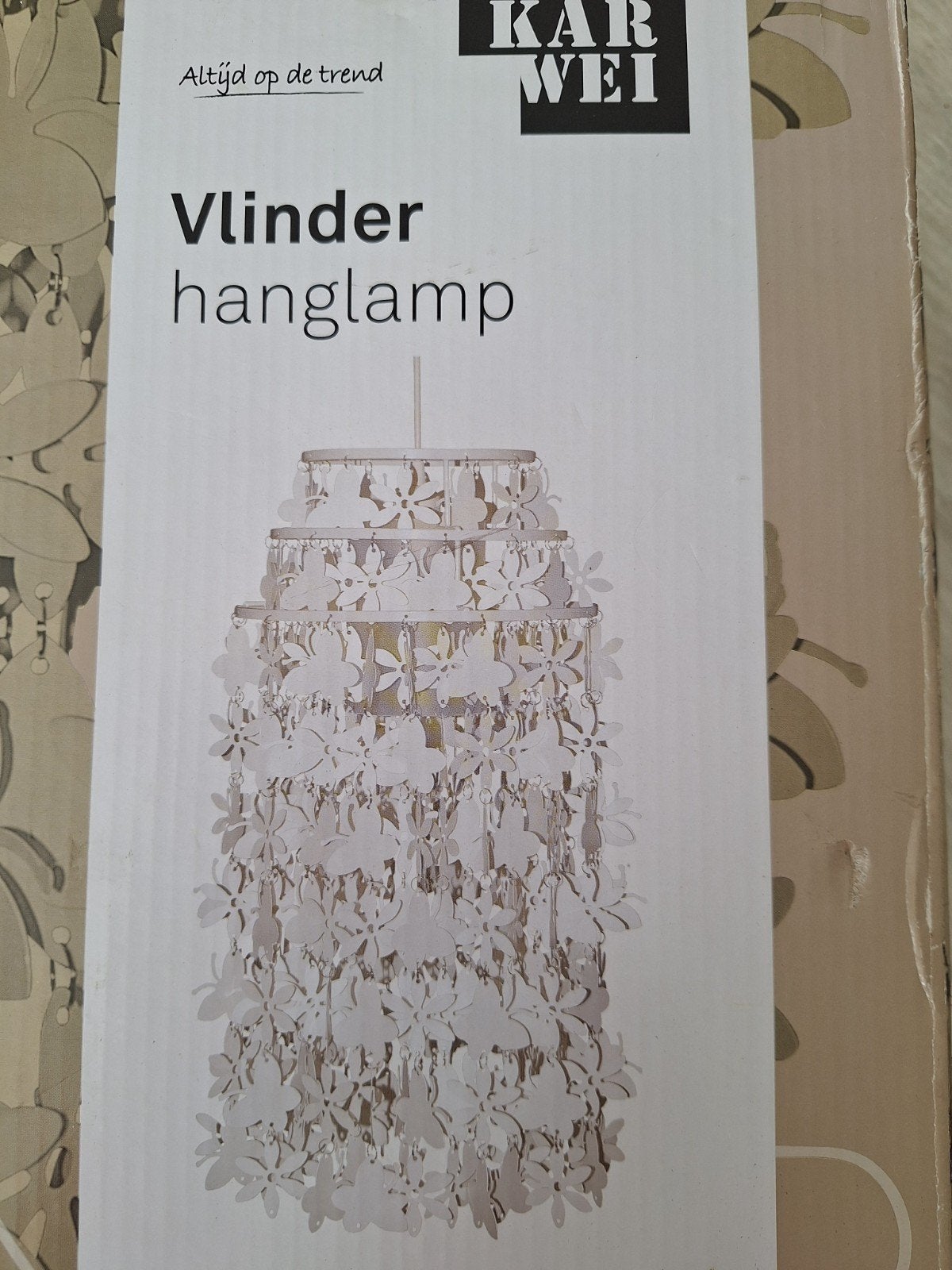 Vlinder hanglamp - Nieuw in doos - Wit - Ø 28 cm, Ophalen of Verzenden