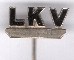 L.K.V. kantoorinrichtingen zilverkleurig speldje ( Z_187), Ophalen of Verzenden, Zo goed als nieuw, Merk, Speldje of Pin