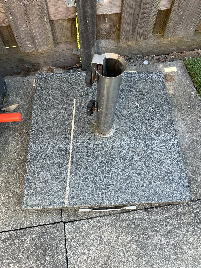 Parasolvoet van graniet, kantelbaar, Tuin en Terras, Ophalen, Gebruikt, Kantelbaar, Parasolvoet