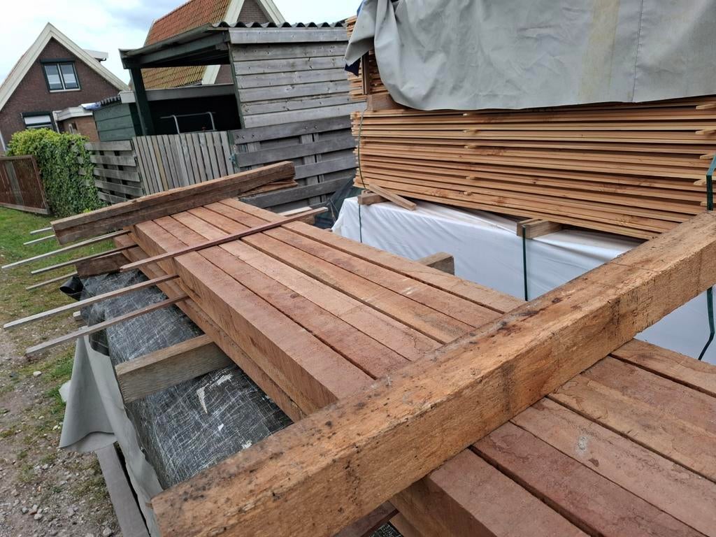 Hardhout palen balken 6x6x400 cm bezorgen mogelijk, Ophalen, Nieuw, Hardhout, 250 cm of meer