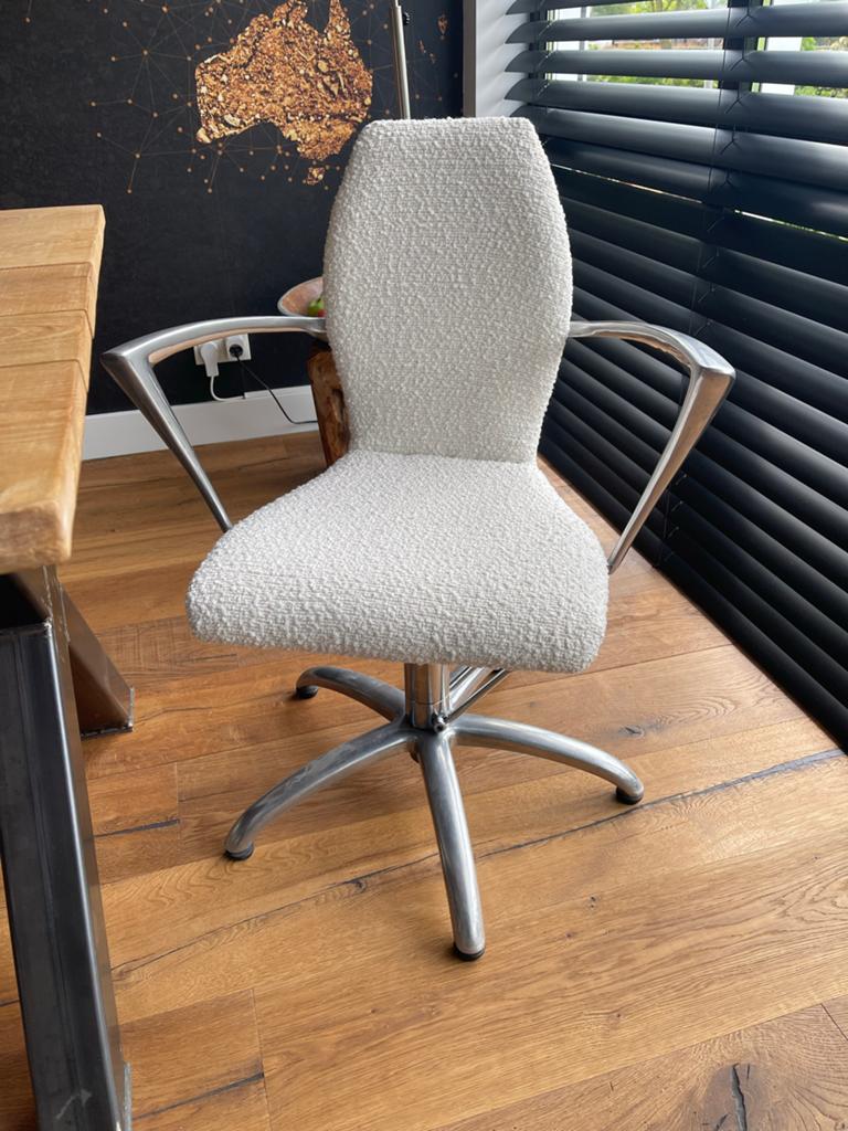 MG Bros draaibare eetkamer- kappersstoelen., Ophalen, Gebruikt, Overige kleuren, Metaal