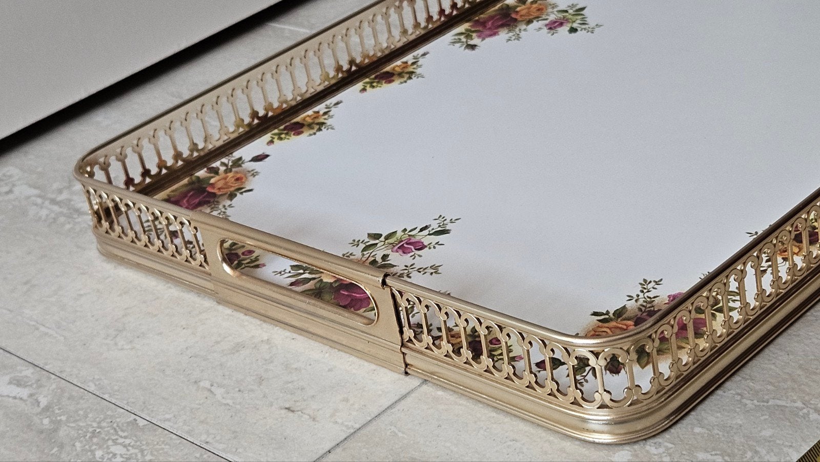 Dienblad Royal Albert Old Country Roses zeer unieke staat, Ophalen