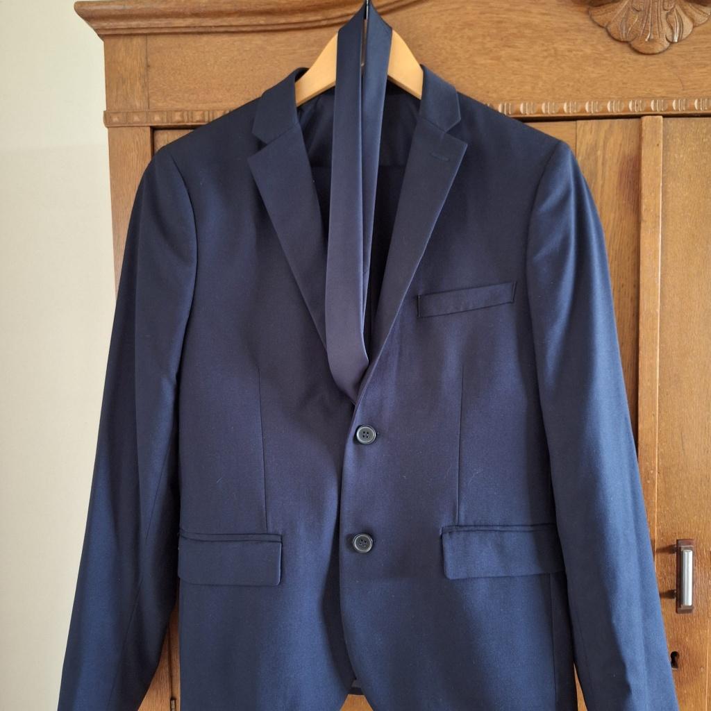 donkerblauw pak mt. S, Blauw, Ophalen of Verzenden, Zo goed als nieuw, H&M