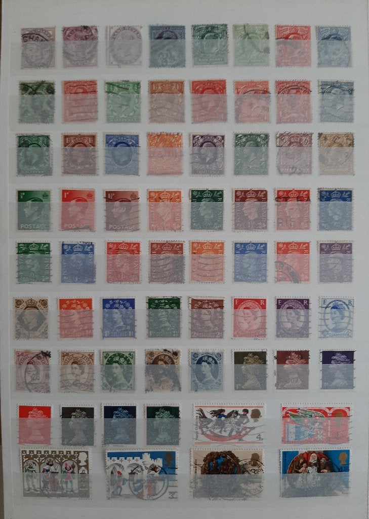 5 Kaarten Oude Klassieke Postzegels Engeland Nr 7 Gestempeld, Ophalen, Gestempeld