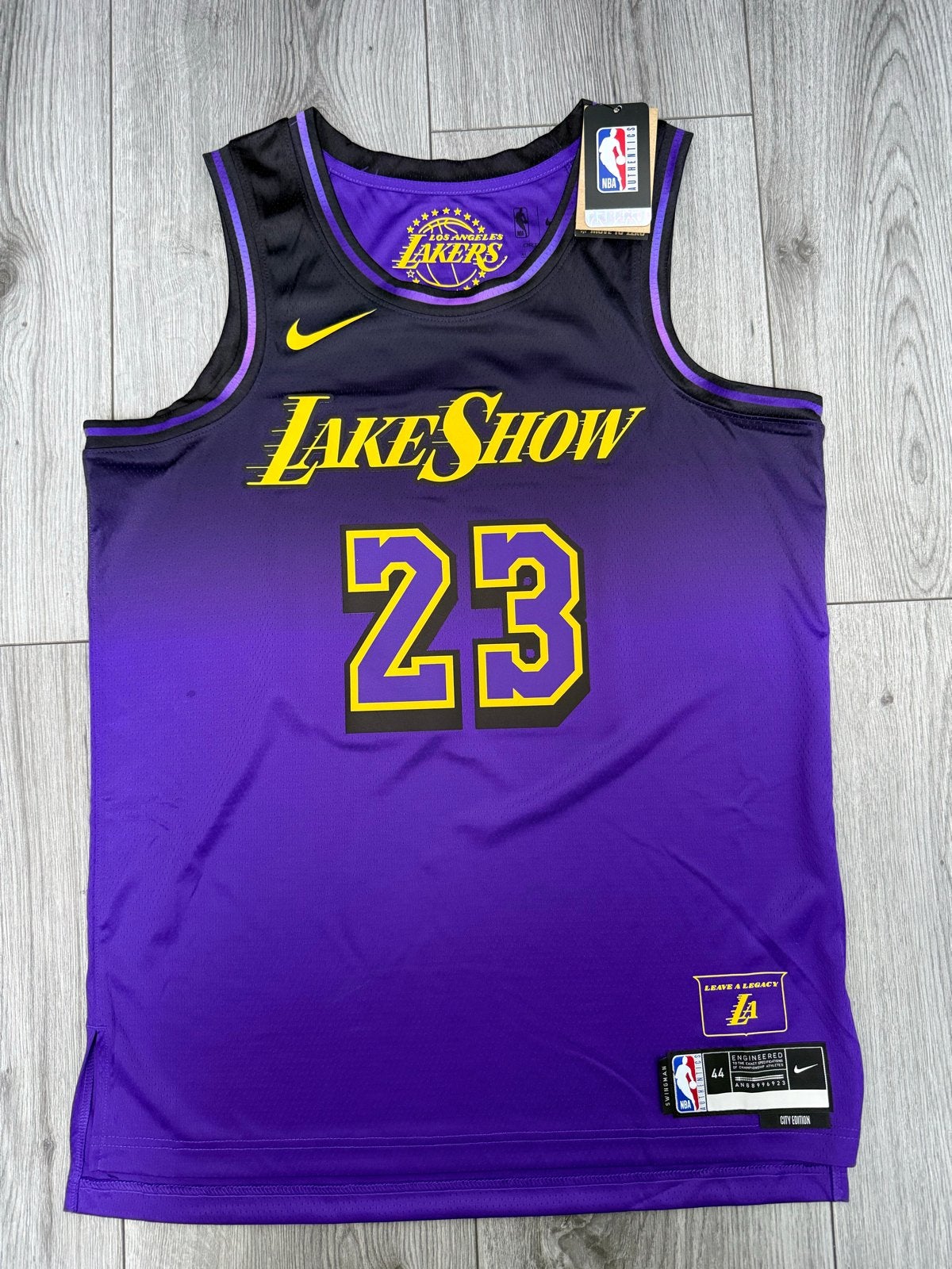 Nike NBA Los Angeles Lakers LeBron James City Edition, Maat 38/40 (M), Paars, Overige typen, Nieuw