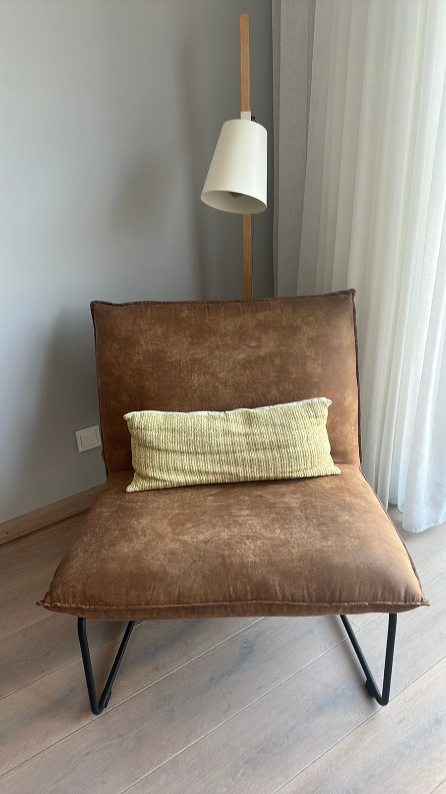 Dtp design fauteuil cognac zacht leer, Huis en Inrichting, Fauteuils, Ophalen, Zo goed als nieuw, 50 tot 75 cm, Leer