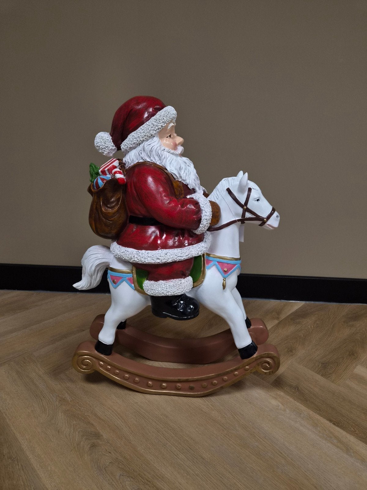 kerstman op hobbelpaard 82cm, Diversen, Ophalen, Nieuw