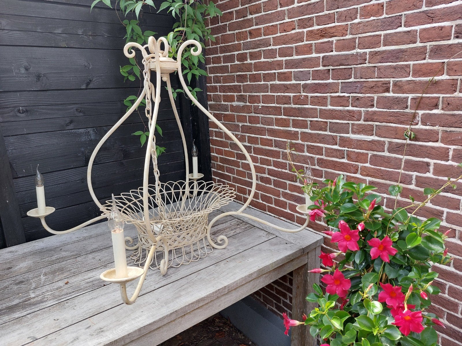 Lamp, Ophalen, Gebruikt, E14 (klein), Brocante, kaarslampjes bijgeleverd