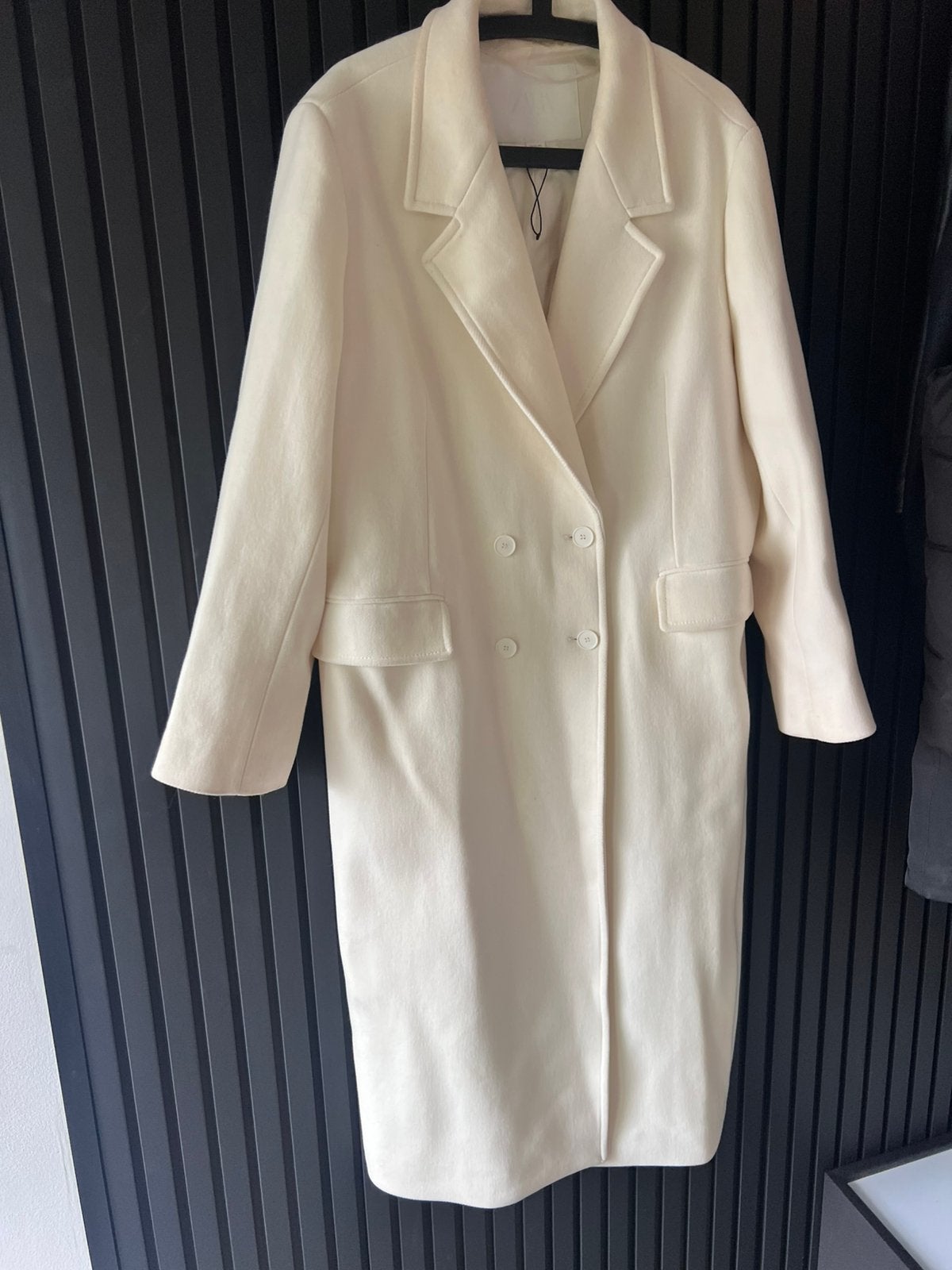 ZARA WITTE WOLLEN MANTEL LANGE WINTERJAS MAAT XXL, Kleding | Dames, Ophalen of Verzenden, Zo goed als nieuw, Maat 46/48 (XL) of groter